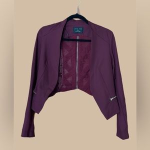 Burgundy suit jacket with sheer zip up back size S